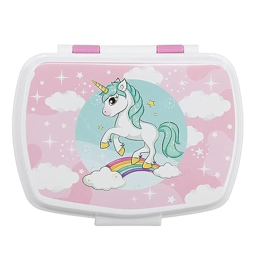 ILS I LOVE SHOPPING Caja de merienda para niños - Caja para almuerzo y portamerienda para la escuela - unicornio