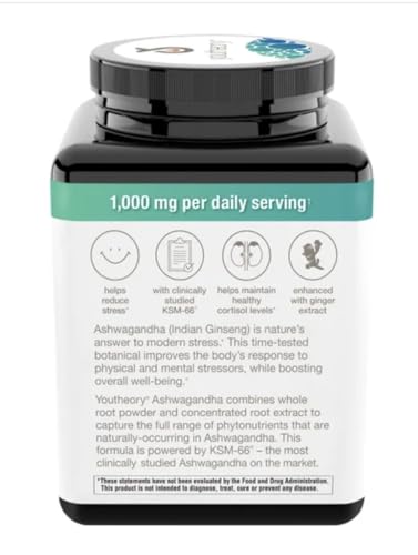 Youtheory Ashwagandha 1000mg with KSM-66 - Helps Support a Healthy Stress Response,180 Capsules (Pack of 1) - Image 4