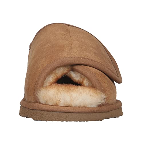 PAMIR Men's Ajustable Sheepskin Open Toe Slippers with Memory Foam Indoor Outdoor - Image 5