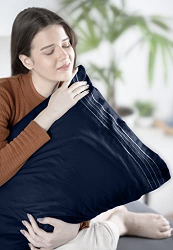 Utopia Bedding Queen Sheet Set – Soft Microfiber 4 Piece Luxury Bed Sheets With Deep Pockets - Embroidered Pillow Cases - Side Storage Pocket Fitted Sheet - Flat Sheet (Navy) #TOP7