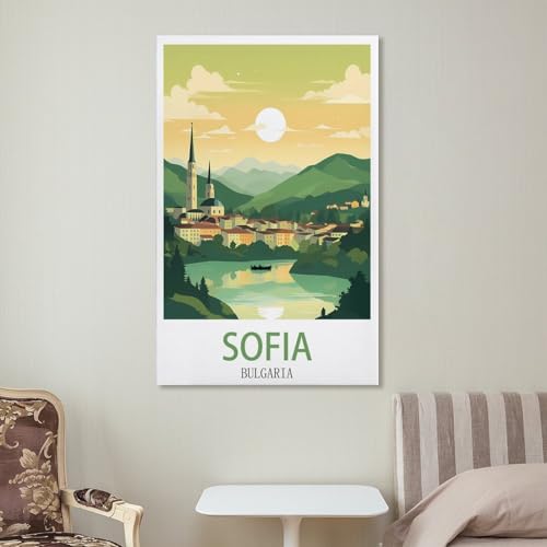 Impression sur toile Sofia Bulgarie vintage - Solution déco grand format 60x90 cm
