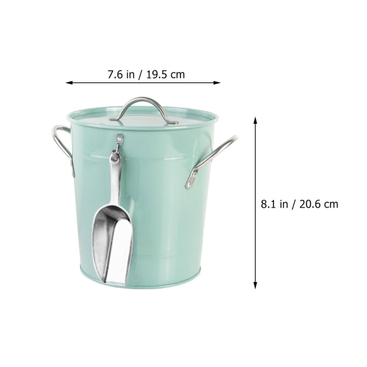 VICASKY Cubo de Hielo Portátil de Hierro Asa Hogar y Fiestas, Balde de Hielo Verde Resistente y Funcional para Ktv y Eventos