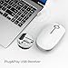 Seenda Wireless Mouse, 2.4GHz Silent Mouse with USB Receiver, 18 month battery life, 1600 DPI Optical Tracking, Portable Computer Mice for Laptop PC Notebook- White and Silver