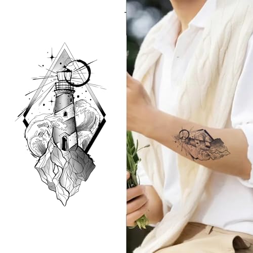 Leuchtturm | Pflanzliche temporäre Tattoos mit...