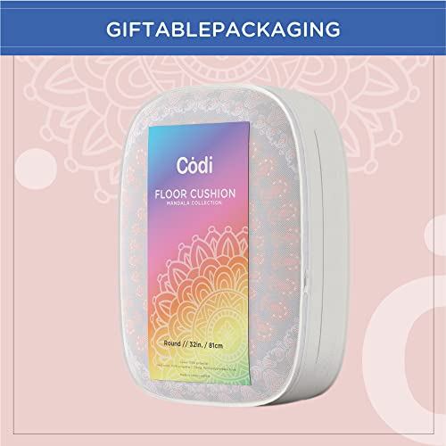 Codi 32 Inch Round Floor Pillow, Large Meditation Pouf Cushion , Memory Foam Stuffer Circle Throw Pillows - Purple Orchid