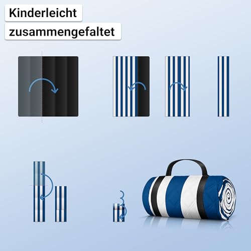 HOEL Picknickdecke 200x200 cm wasserabweisend + isoliert - Strandmatte gepolstert XXL - Picknickdecken - Outdoor Stranddecke für Picknick Camping Strand - Picnic Blanket