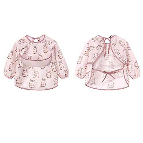 Wasserdichte Fütterlätzchen Baby Lätzchen mit Ärmel Mädchen Junge 2PCS