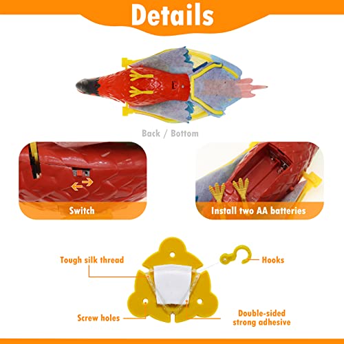 Flying Bird Cat Toy, 2023 New Simulation Bird Interactive Cat Toy For Indoor Cats, Automatic Hanging Eagle Flying Bird Funny Cat Interactive Toy Supplies For Cats Kitten Play Chase Exercis（Parrot） #TOP4