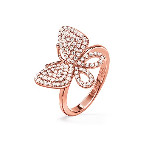Image of Folli Follie Women's Sterling Silver Ring Pink Size 6 (3R17S062RC)