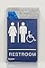 Headline Sign 8377 ADA Wheelchair Accessible Restroom Sign with Grade 2 Braille and Tactile Graphics, 6 Inches by 9 Inches, Blue/White, Made in USA