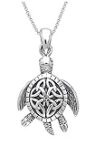 Jewelry Trends Fine Silver Plated Celtic Turtle Trinity Knot Pendant Necklace 18