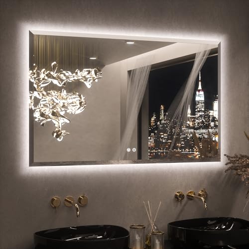 Keonjinn LED Backlit Bathroom Mirror 48x30 Inches