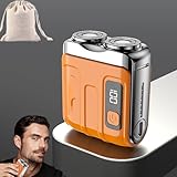 Mini Rasoir Électrique Explosif, Portable Rotary Dual Ring Electric Shaver,...