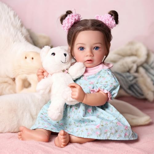 BABESIDE Drink and Wet Reborn Baby Dolls Girl, 20 Inch Lifelike Handmade Soft Vinyl Realistic Doll Can Drink & Pee with Accessories, Gift for Girls Age 3+ Pretend Play & Collection