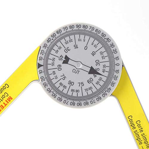 Miter Saw Protractor, 7-Inch Professional Miter Saw Protractor Angle Finder, Featuring Precision Laser-Inside & Outside Miter Angle Finder for Carpenters,Plumbers and All Building Trades (Yellow)