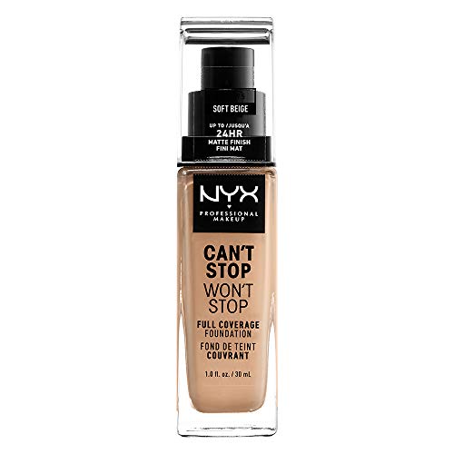 NYX PROFESSIONAL MAKEUP Can't Stop Won't Stop Full Coverage Foundation - Soft Beige, Medium With Light Undertone