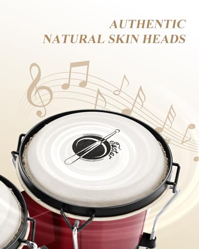 image for Eastar Bongo Drums 6” and 7” Congas Drums for Kids Adults Beginner
