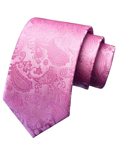 Image of GUSLESON 3.15 inch(8cm) Fashion Paisley Ties Mens Woven Jacquard Necktie for Wedding