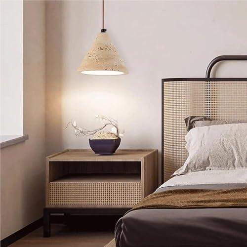 Lámpara colgante de travertino amarillo ajustable con base E27 para techo de cocina 4