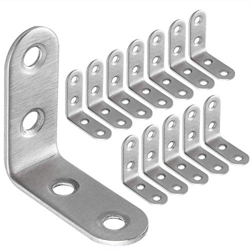30 pcs L Bracket 40mm X 40mm, Abuff Corner Brace Stainless Steel Angle Bracket Heavy Duty 90 Degree Right Angled Braces,120 Pieces Screws Included