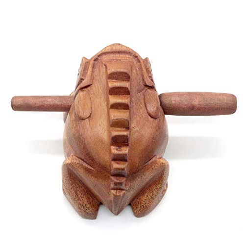 4 Inches Frog Guiro Rasp Small Instrument Musical Wooden Percussion Desk Accessories Of Frog Noise Maker And For Cool Music Gifts Ideas Funny Instruments Made From Nature Wood #TOP1