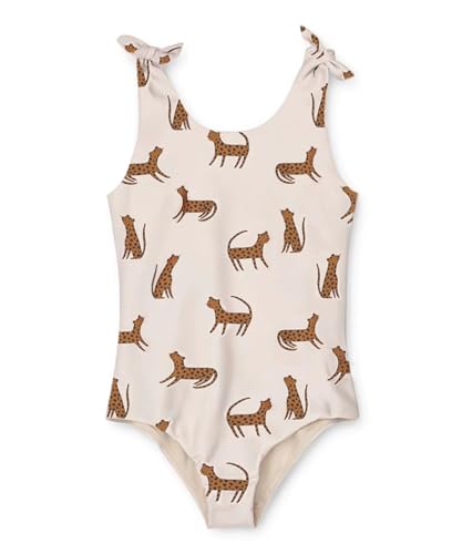 Image of Girls One Piece Swimsuit Bowknot Bathing Suit Quick Dry Summer Beach Wear Animals Cheetah Leopard Swimwear 3-4T SPF50+
