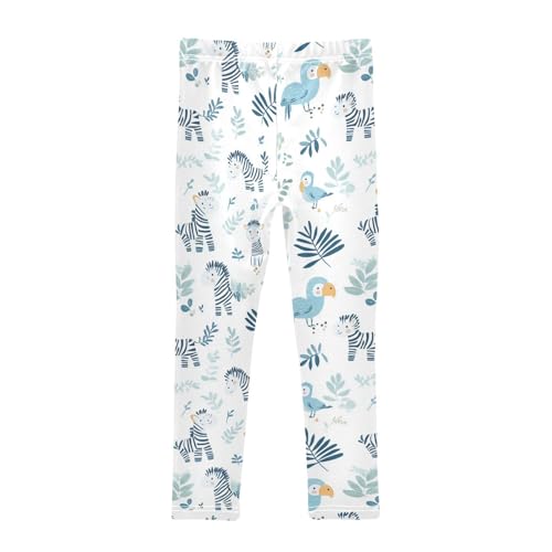 Zebras Girls' Leggings Toddler Doodles Parrots Kids Yoga Pants Dance Active Tights 4T2