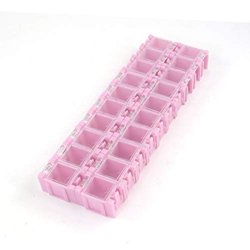 New Lon0167 20 Blocks Featured Pink Plastic Detachable reliable efficacy SMT SMD Electronic Components Storage Box(id:e58 c3 ae 0c8)