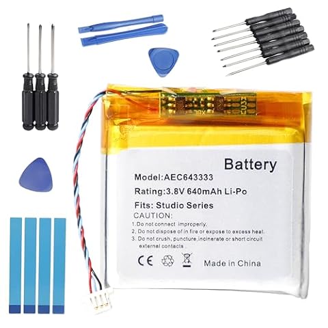 Fuworance 640 mAh 3,8 V AEC643333 akumulator zastępczy kompatybilny z Beats Studio 2.0 3.0, słuchawki bezprzewodowe, zestaw słuchawkowy litowo-polimerowy