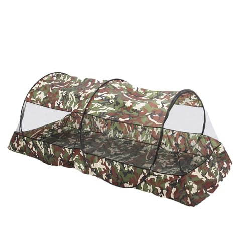 CMINGJ ポータブル蚊帳 折りたたみ式 ポップアップ式 旅行用 蚊帳 ベッド用 設置不要 -大人 寝室 キャンプ 昼寝 パティオ (特大ボトムジッパー(迷彩))