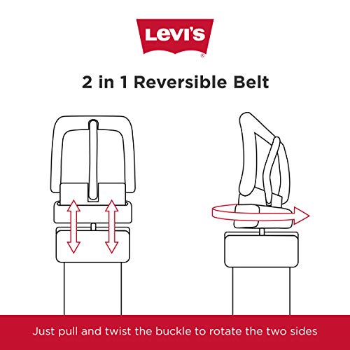 Image of Levi's Leather Men's Levis 40Mm Reversible Belt With Brushed Silver Buckle