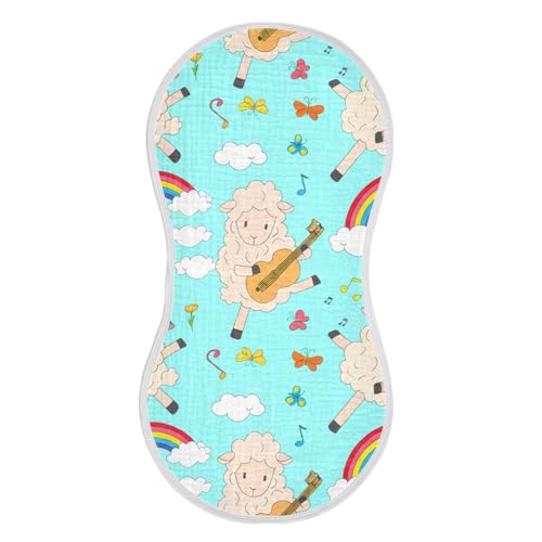 2 Pack Baby Burp Cloths, Soft Absorbent Burping Cloths for Babies, Cotton Milk Spit Up Rags, Large Size for Newborns, Baby Boys and Girls (Melody Flock Pattern)