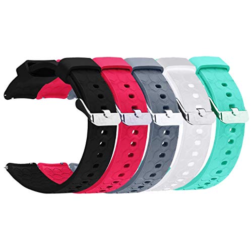RuenTech Compatible with Garmin Forerunner 645 Replacement Band(20MM Width) Silicone Watch Band Strap