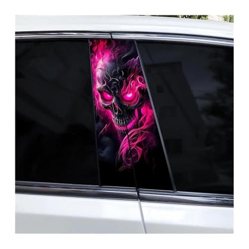 Autocollants montant central de voiture étanches motif Dark Moon Reaper x2
