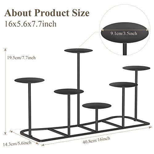 Qikadsen Black Pillar Candle Holders Fireplace Candelabra For Home Decor Iron Candle Holder Diy 6 #TOP1