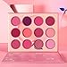 DE'LANCI Pink Purple Eyeshadow Palette, 12 Colors High Pigment Matte Shimmer Barbie Eye Shadow Makeup Pallet, Small Bright Peach Red Eyeshadow Pallets, Long Lasting Shades for Girl Women Summer Travel