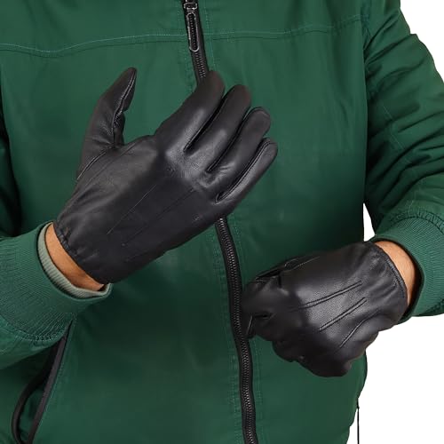 Image of M&H Since 1978 Driving Gloves for Men - Mens Leather Car Gloves