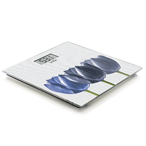 Laica PS1075W Elektronische Personenwaage, Blaue Blumen/Weißer Hintergrund – Ansicht 2