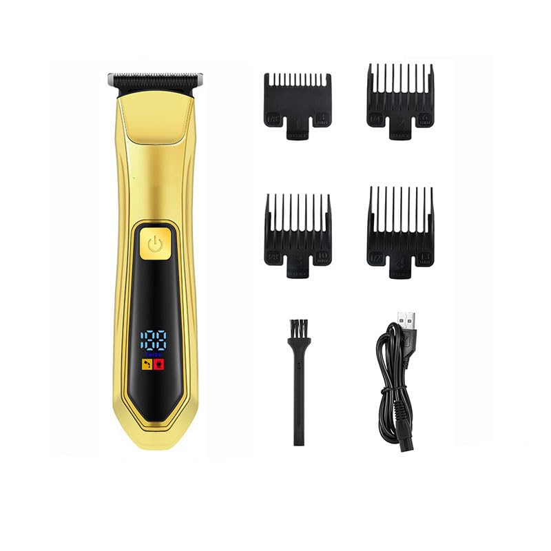 Cortadora de pelo profesional para hombres, recortadora de pelo y barba inalámbrica, 4 peines de límite, cortadora de peluquería con pantalla LCD para corte de cabello y aseo de hombres