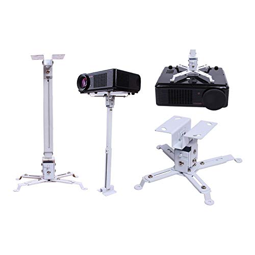 Image of SRB Adjustable Projector Ceiling Mount Stand | 16 to 25 Inch (1-2 Feet) Extendable Bracket | Universal Tilt, Swivel & Rotate Wall /Ceiling Projector Mount | Heavy‑Duty Metal Frame