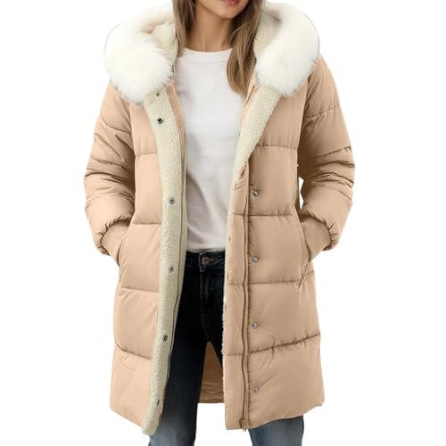 Manteau coupe ajustée élégant avec fausse fourrure