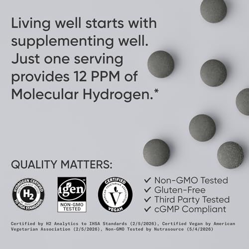 Sports Research® Molecular Hydrogen Water Tablets - Fast Dissolve H2 Tablets with Magnesium - Hydrogen Water - Antioxidant Water Enhancer with Magnesium* - Raspberry Flavor, 60 Servings — view 4