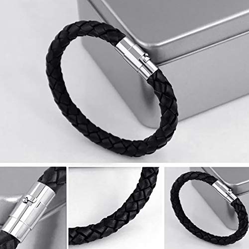Ink2055 Women Fashion Leather Rope Braided Buckle Bracelet Bangle Wrap Jewelry Gift,Bracelets For Women Teen Girls Gift - Silver #TOP5