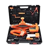 YWMLFZ 12V 3 in 1 Car Electric Jack Lifting Set Built-in Flash LED Light with Impact Wrench & Air Pump Jacks