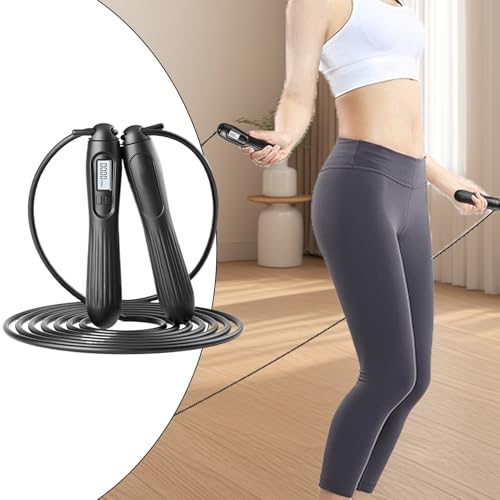 Digital Jump Rope - Skipping Tool for Smart Fitness | ABS Synthetic with Adjustable Length, Counting Display, Gym Workout Equipment, Home Exercise Accessories for Holiday – Image 4