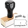 Large Made with Love in Pennsylvania Rubber Stamp - 1-5/8 Size | Crafters & Makers | Made in Pennsylvania Stamp | Made in PA Stamp | Ideal for Gifts & Personalization | Craft Supplies #1