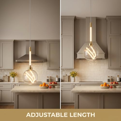 Image of Pendant Light for Ceiling | 3-Color CCT (Warm + Natural + Cold White) | Gold Metal Globe Hanging Lamp for Living Room Bedroom Dining