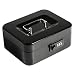 Decaller Cash Box with Combination Lock, Safe Metal Small Locking Box with Money Tray, 7 4/5" x 6 4/5" x 3 3/5", Black, QH2004S