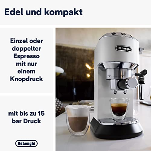 De'Longhi Dedica Style EC 685.W Espresso Siebträgermaschine, Espressomaschine mit Professioneller Milchschaumdüse, 1… – Bild 3