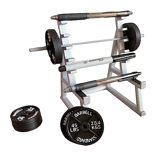 Les-Theresa Squat Rack Pen Holder, Funny Stationary Organiser Barbell Rack Pen Holder